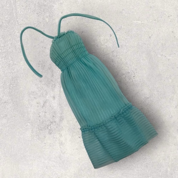 Vintage Barbie Turquoise Striped Sundress 1981 My First Fashions 3672 Teal Blue - Picture 1 of 4